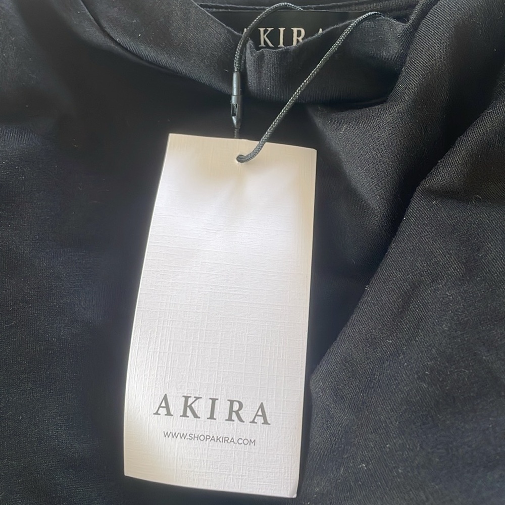 AKIRA Black Dress with White Floral Detail #86 - Picture 9 of 9
